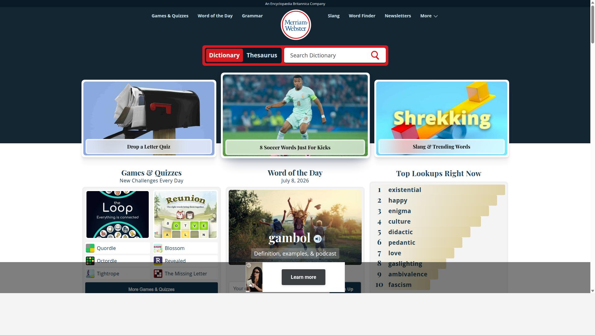 Focused website
